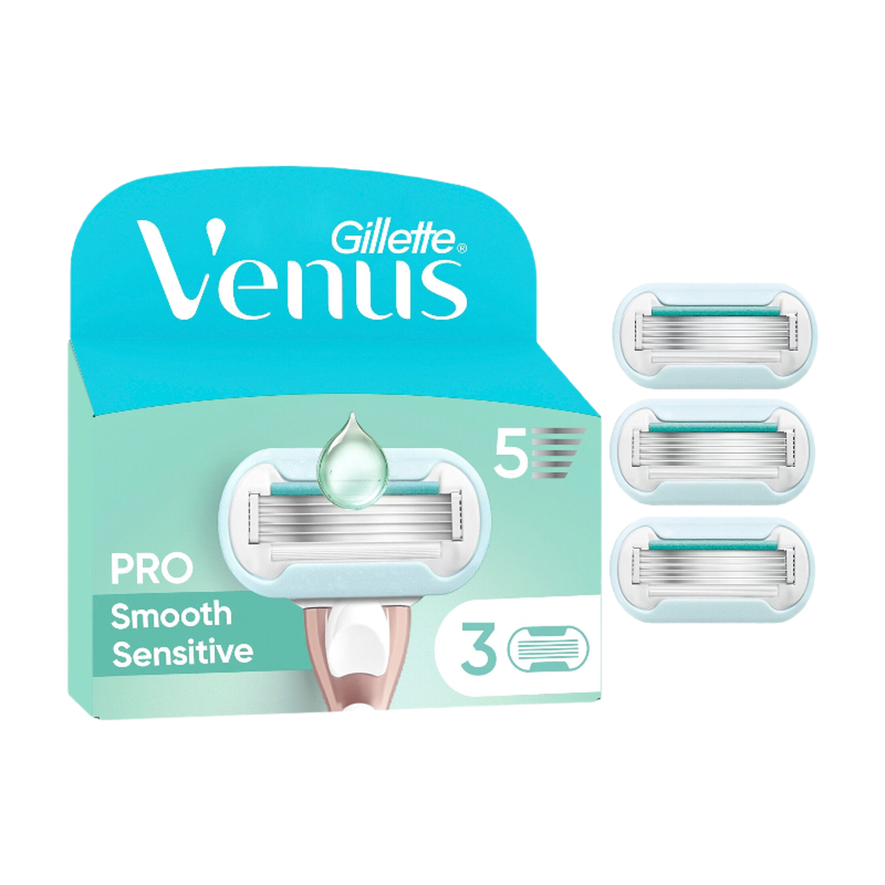 Gillette Venus Pro Smooth Sensitive - Recharges de Lames De Rasoir - 3 Unités