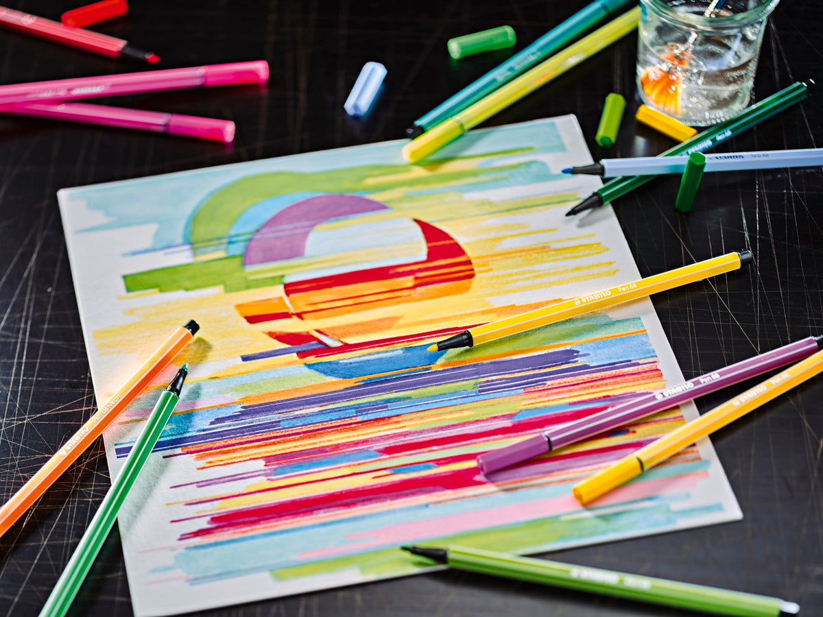 STABILO Pen 68 ARTY Coffret de 30 stylos-feutres de qualité premium à pointe fine