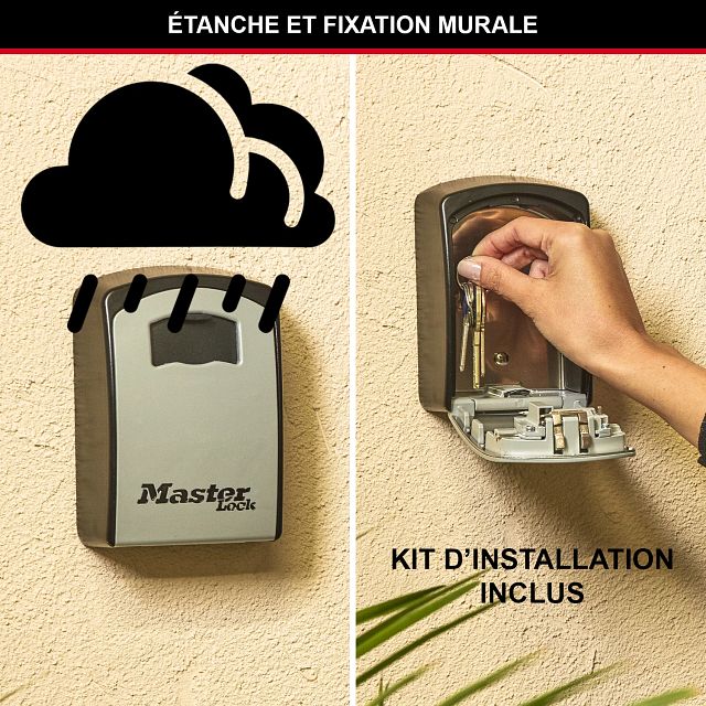 Master Lock Coffre à clés mural extra-large, XL 106 x 146 x 53 mm, pour l’extérieur, kit de montage inclus, pour la maison, le bureau et l’industrie, y compris les véhicules