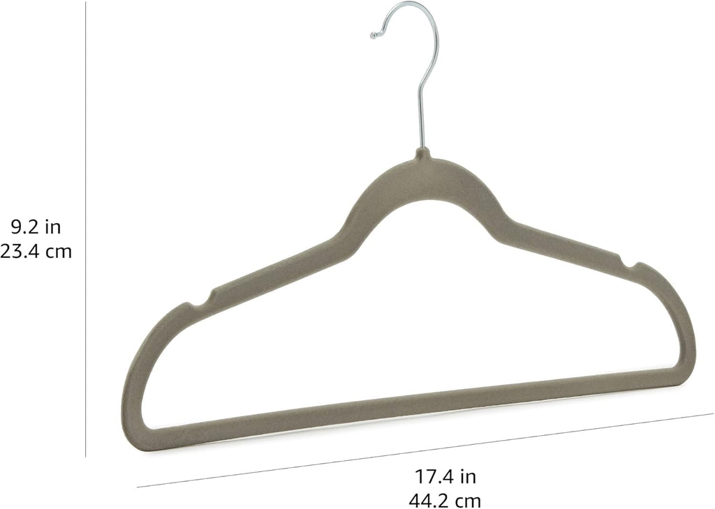 ANQI Lot de 50 cintres en velours antidérapants - Gris/argent