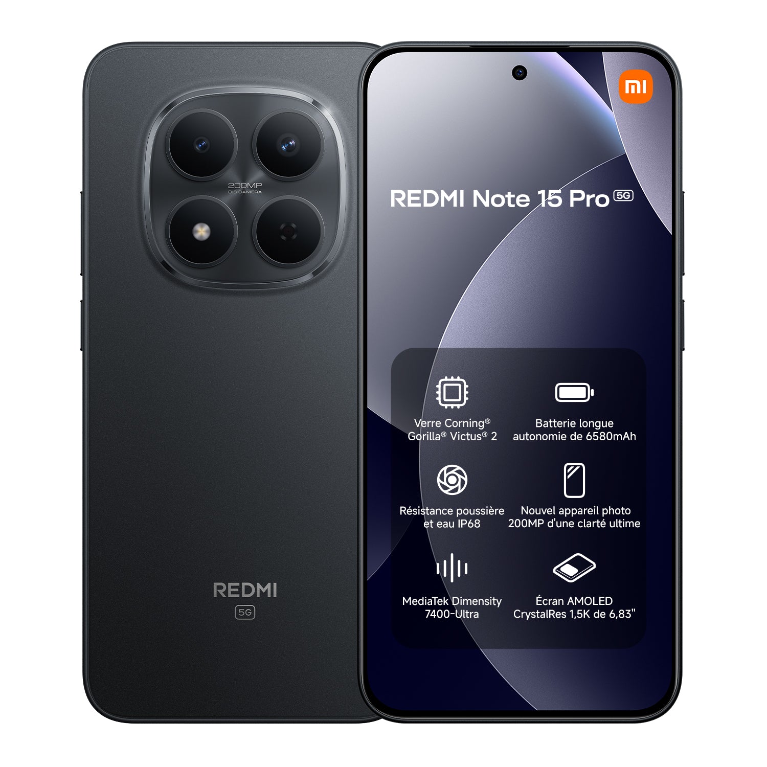 Xiaomi REDMI Note 15 Pro 5G 8/256 Noir eSIM, Double SIM, NFC