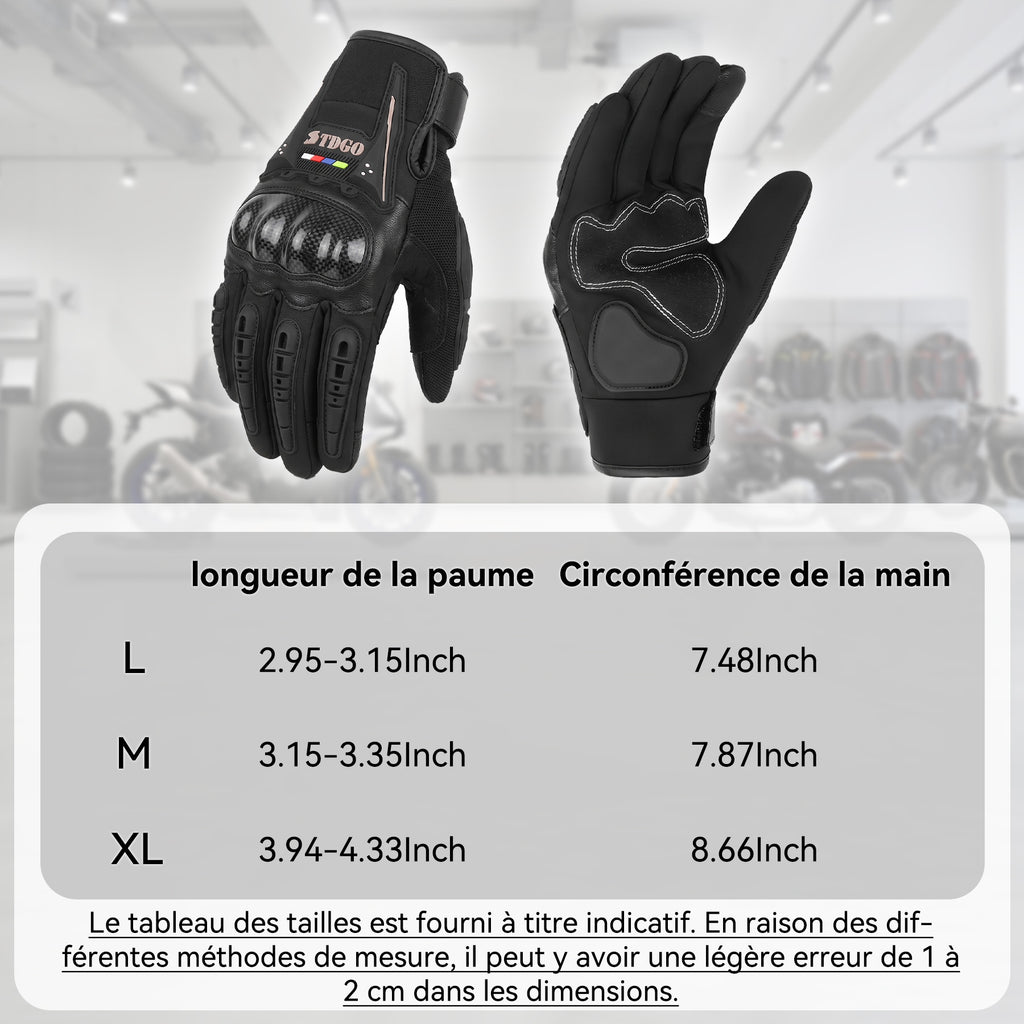 Gants de Moto Homme, Gants De Moto Toutes Saisons avec Protection Des Articulations Et Fonction Tactile, Gants Extérieurs Respirants pour Hommes Et Femmes, Convient Pour Moto, Vélo, Trottinette XL