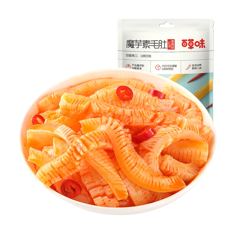 BE&CHEERY Tripes Végétariennes au Konjac 180g (Saveur Huile Piquante au Chili)