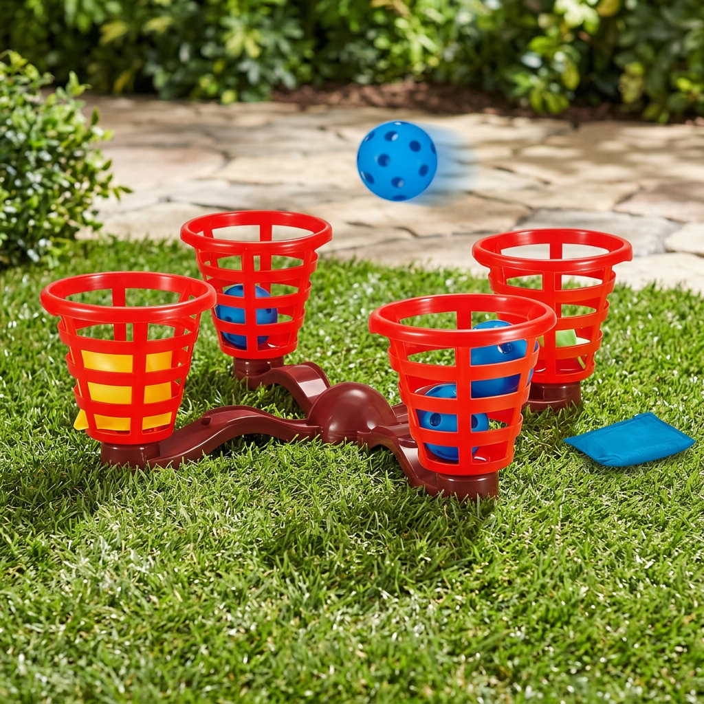 Jeu de basket-ball portable pour enfants CubiDoodle, mini panier en ABS avec ballon, hauteur réglable 100-150cm pour intérieur/extérieur