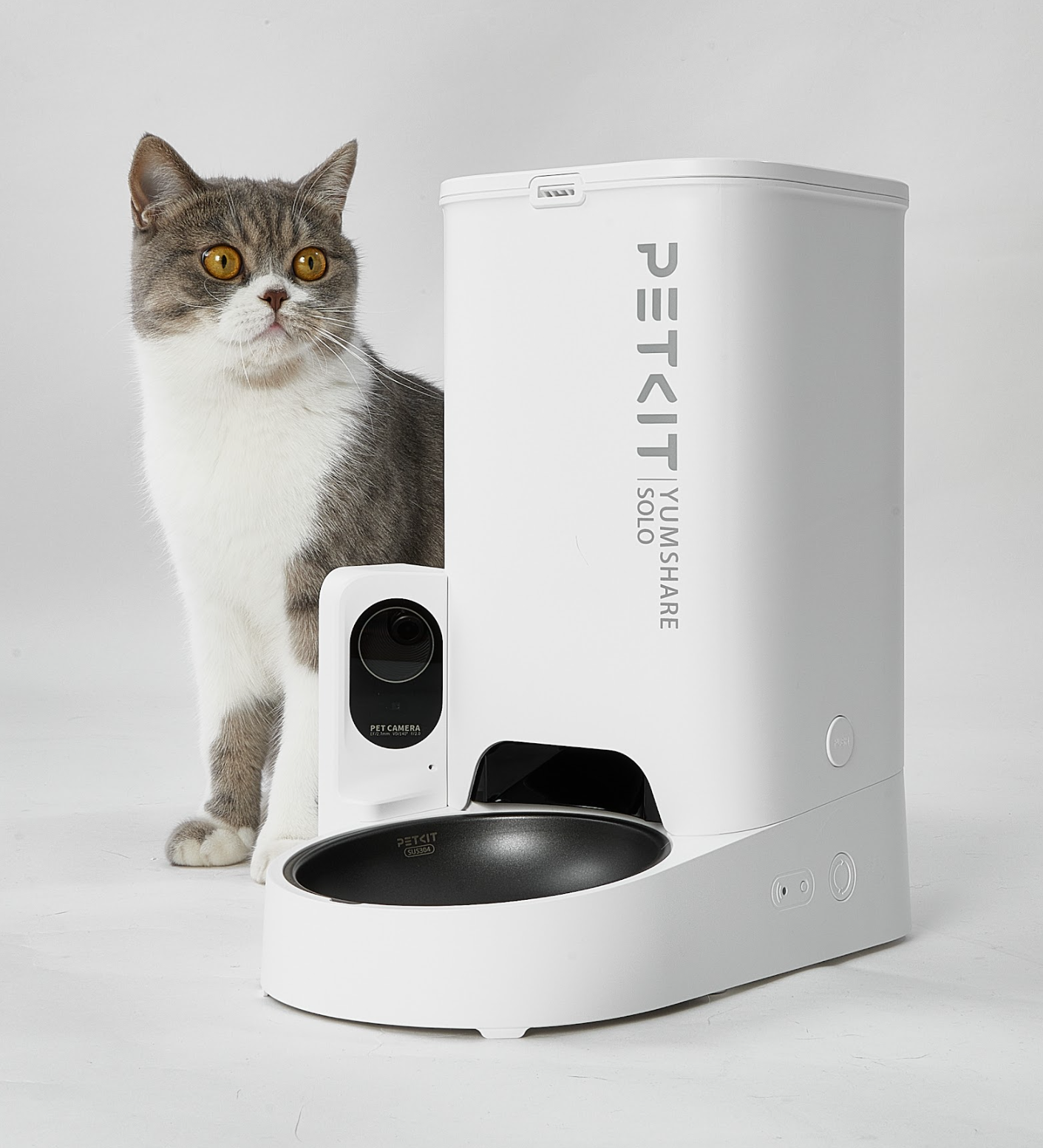 PETKIT Distributeur automatique pour chat avec caméra 1080P HD Fonction IA YumShare Solo