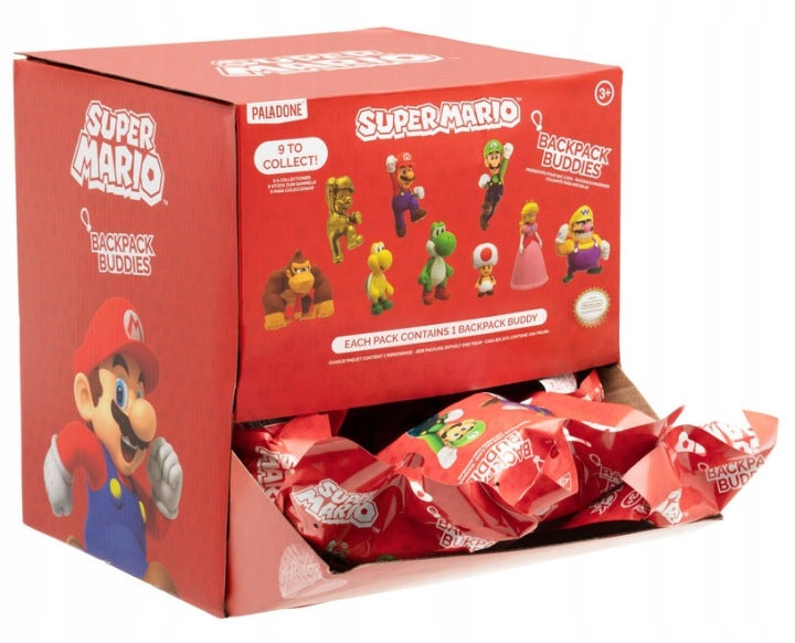Super Mario Porte-clés Backpack Buddies à collectionner - 9 modèles - Sachet surprise - Modèle aléatoire