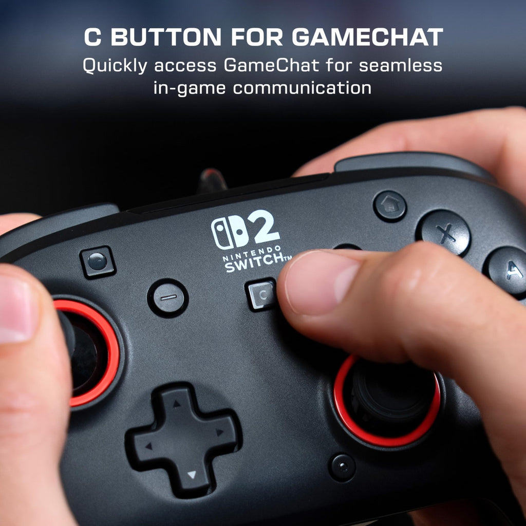 TURTLE BEACH Rematch Gamepad Filaire Manette (USB) - Joysticks à Effet Hall, Bouton C pour GameChat, 2 Boutons d'Action Rapide Assignables - Nintendo Switch 2, Nintendo Switch & Switch OLED - Noir