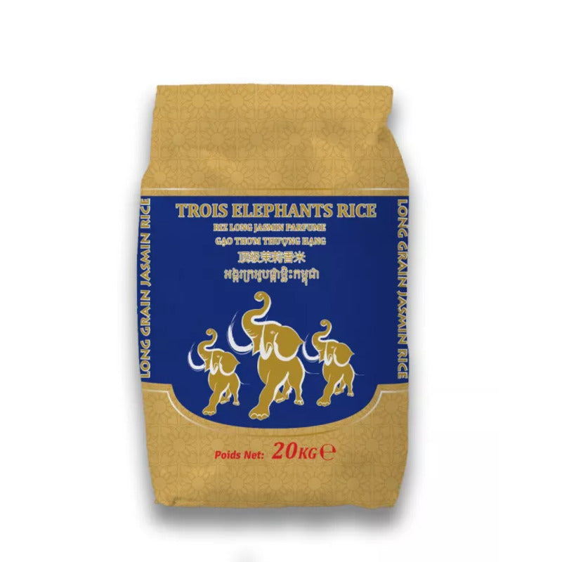 SAWAT-D Golden 3 Elephants Riz jasmin - 20 kg