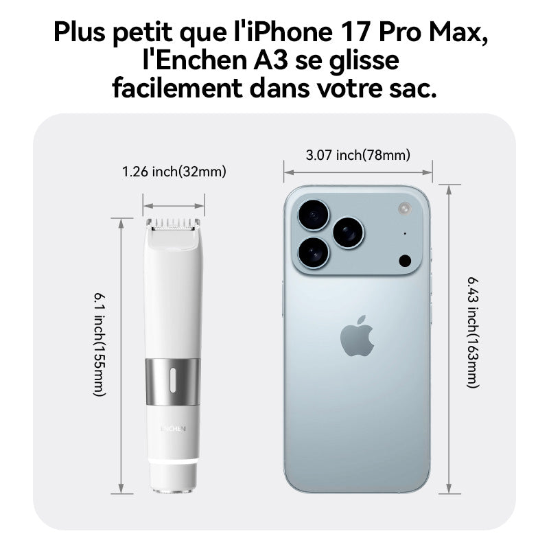 Rasoir électrique Enchen A3 2-en-1 à double tête pour le rasage du visage et du corps, 1 pièce.