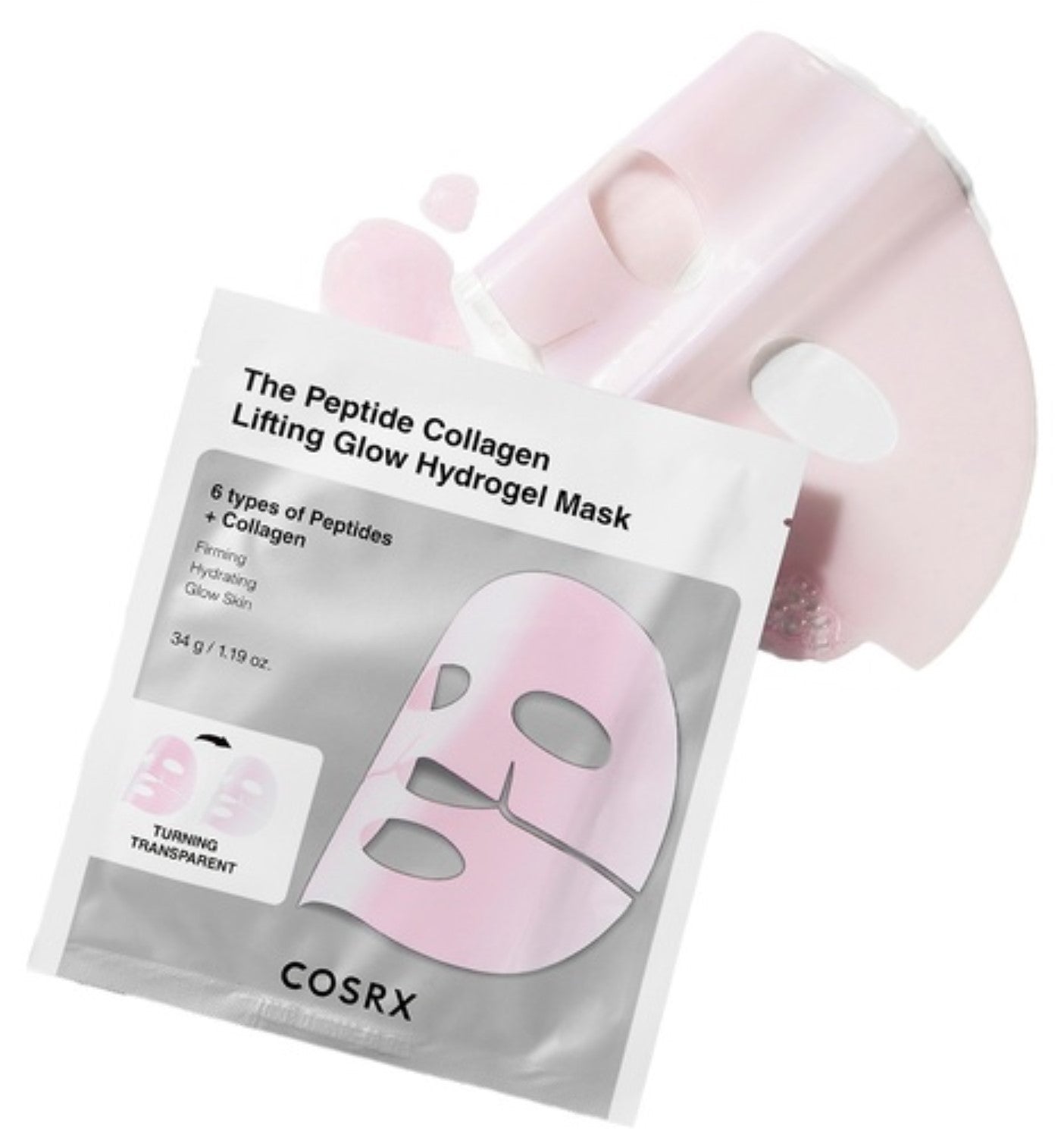 COSRX The Peptide Masque Hydrogel Peptides Collagène Lifting Éclat 34g * 3