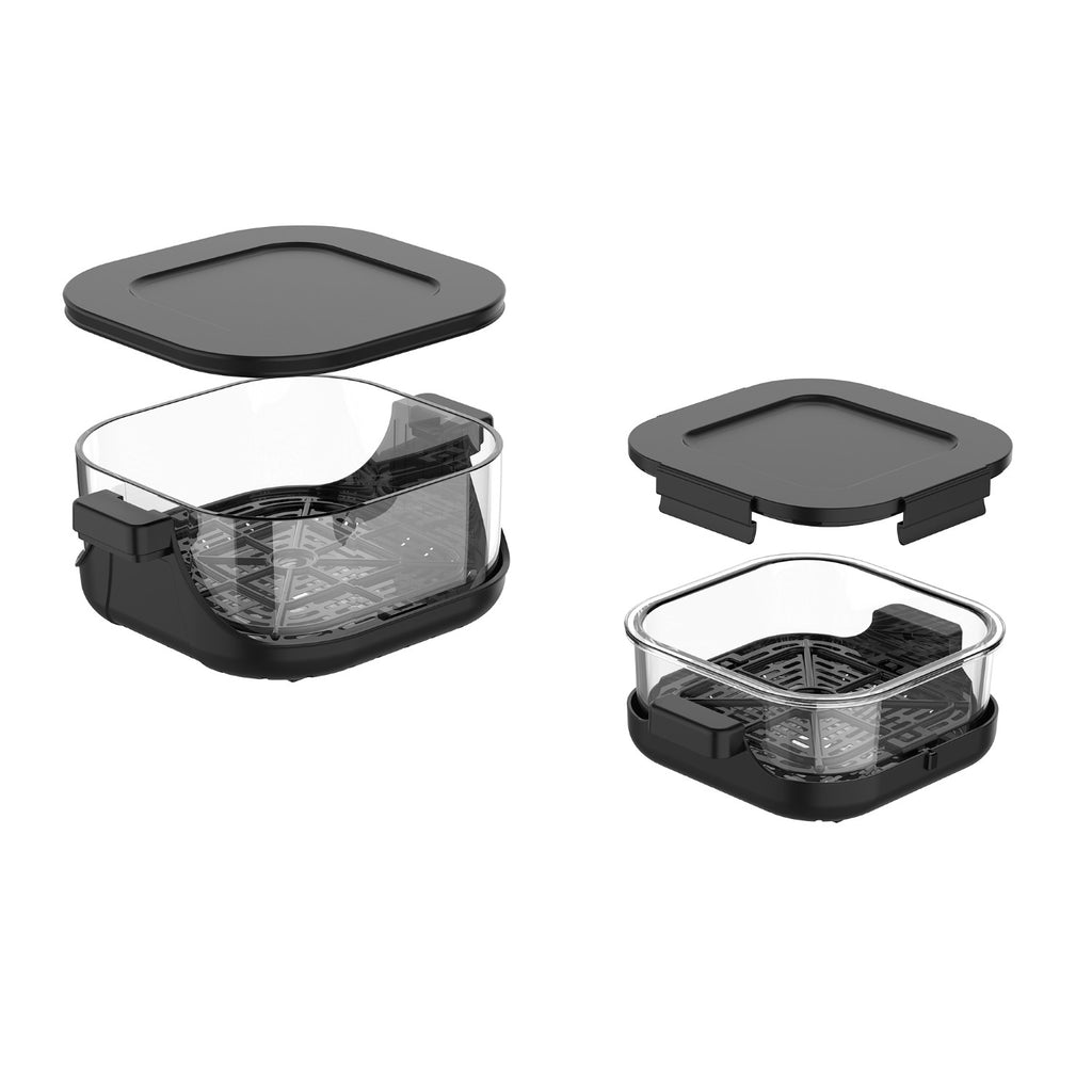 KitchenCook CRISPX Friteuse à air panoramique avec bols en verre