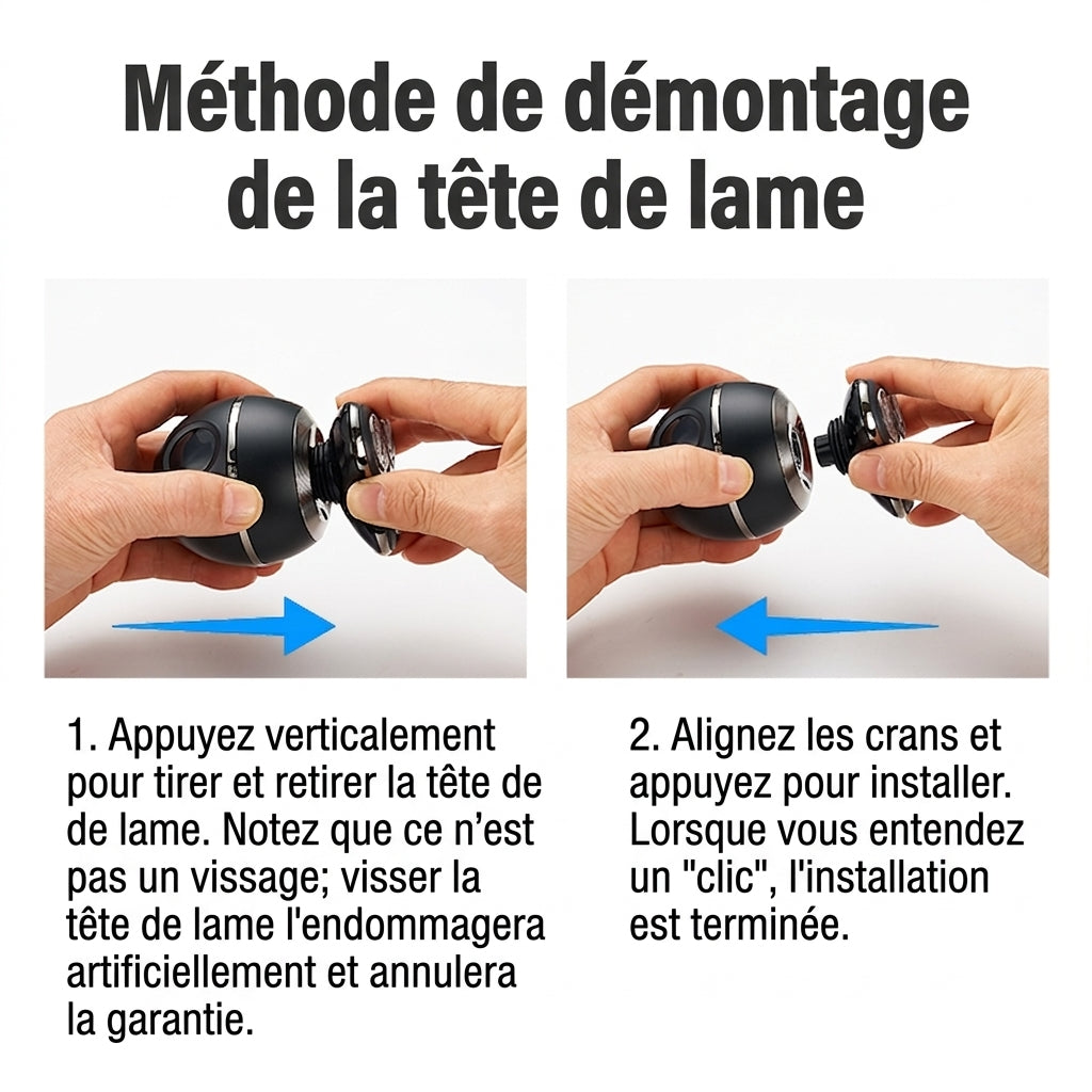Sparoma RQ8870 Outil d'épilation au fil Matériaux principaux : plastique, composants électroniques, acier inoxydable Noir