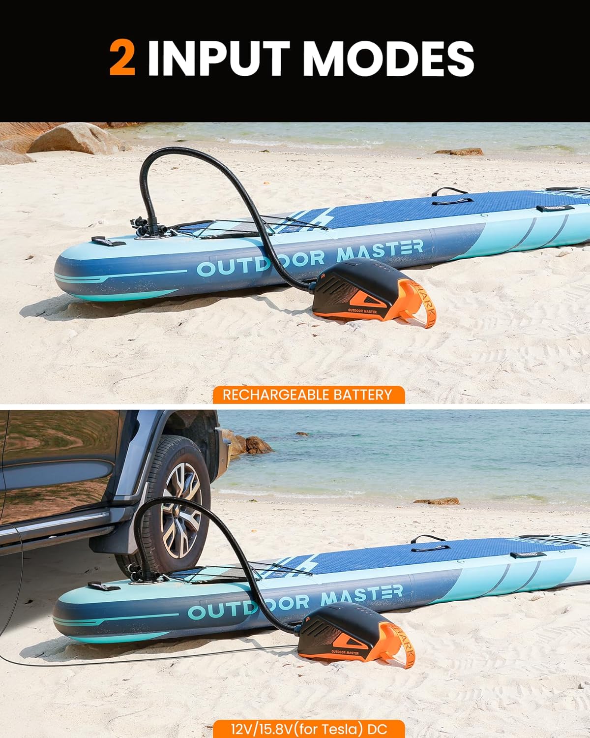 OutdoorMaster 20PSI Shark3 Pompe à air haute pression pour planches de paddle et bateaux gonflables