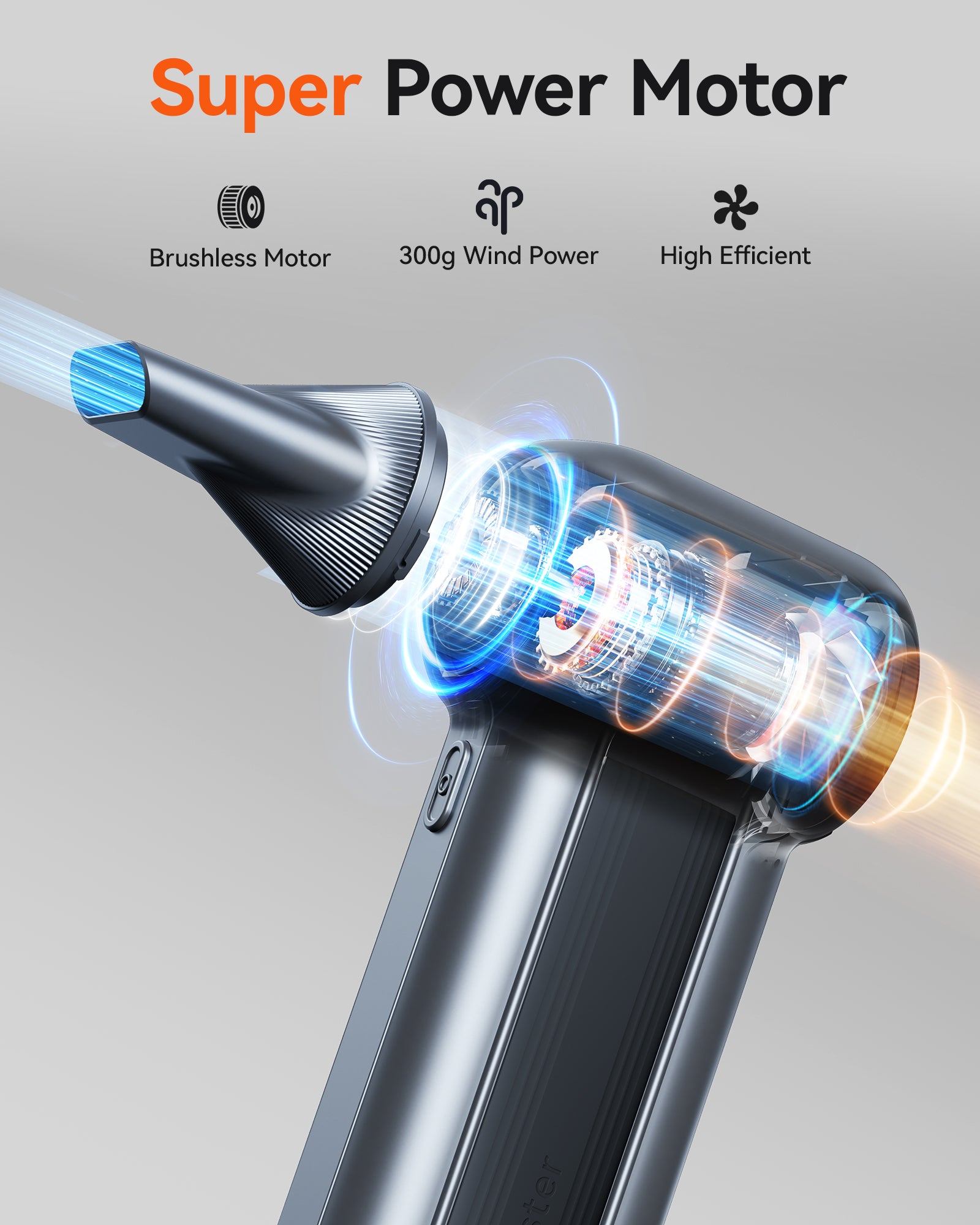 WOLFBOX MF100 Souffleur d'air électrique - 150 000 tr/min Super puissant, souffleur d'air sans fil, moteur sans balais rechargeable, souffleur durable