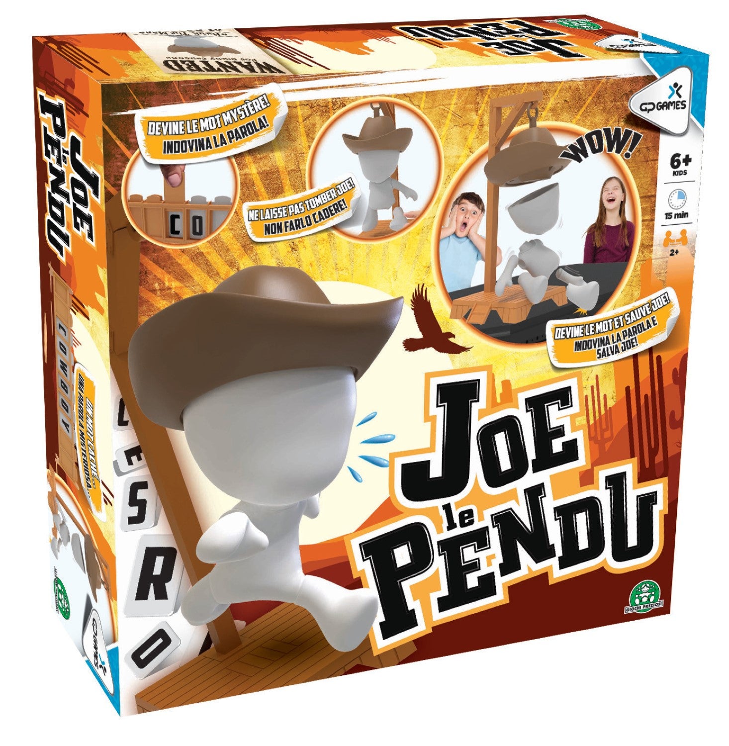 GP GAMES Joe le Pendu, Jeu de société intemporel - Devine le mot avant d'être pendu, Rapidité et réflexion, 2 joueurs et plus, pour les enfants à partir de 6 ans, GP100