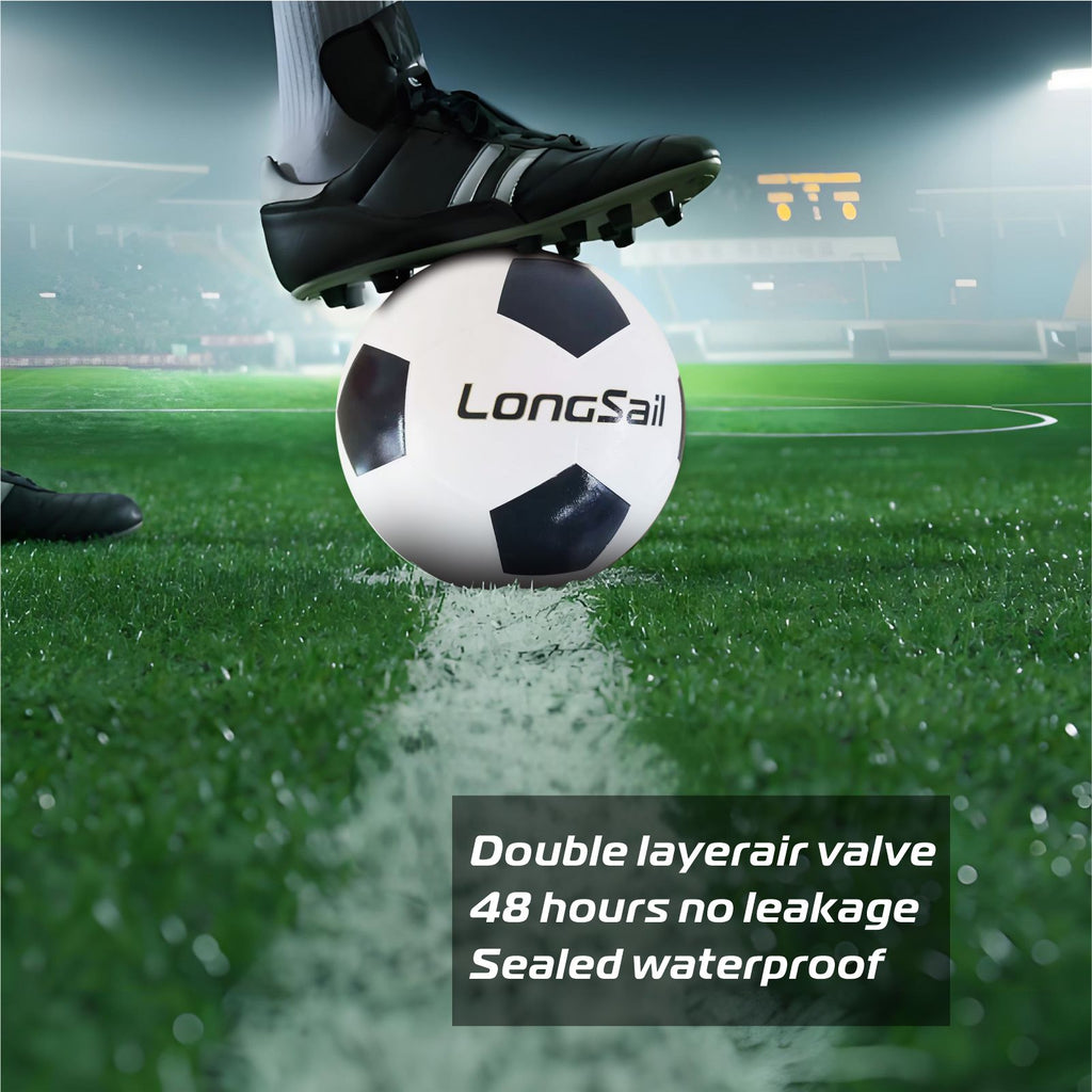 LONGSAIL Ballon de football en caoutchouc haute qualité blanc - Taille 5