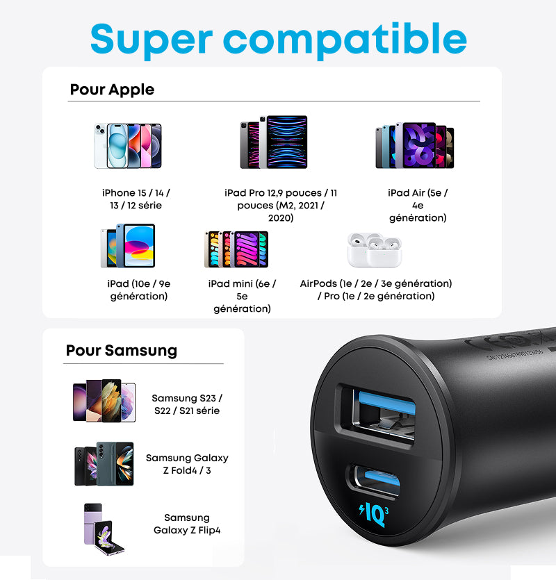 Anker chargeur de voiture (30W, 2 ports)