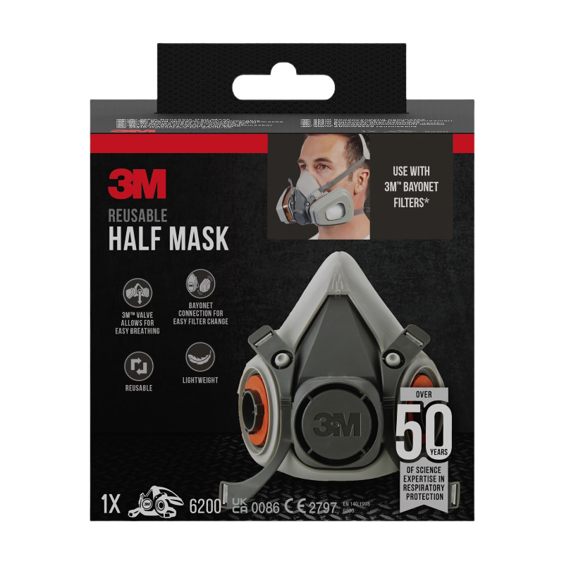3M SAFETY Masque à demi-visage à double filtre sans filtres