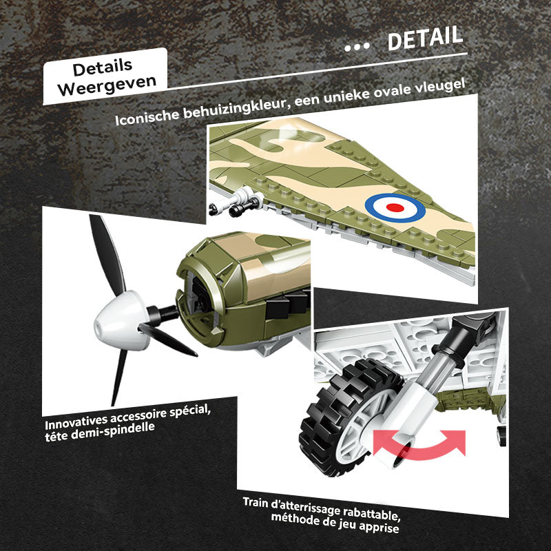 CAYI Spitfire Fighter MK9 526 Pièces Ensemble de Blocs de Construction pour Bricoleurs