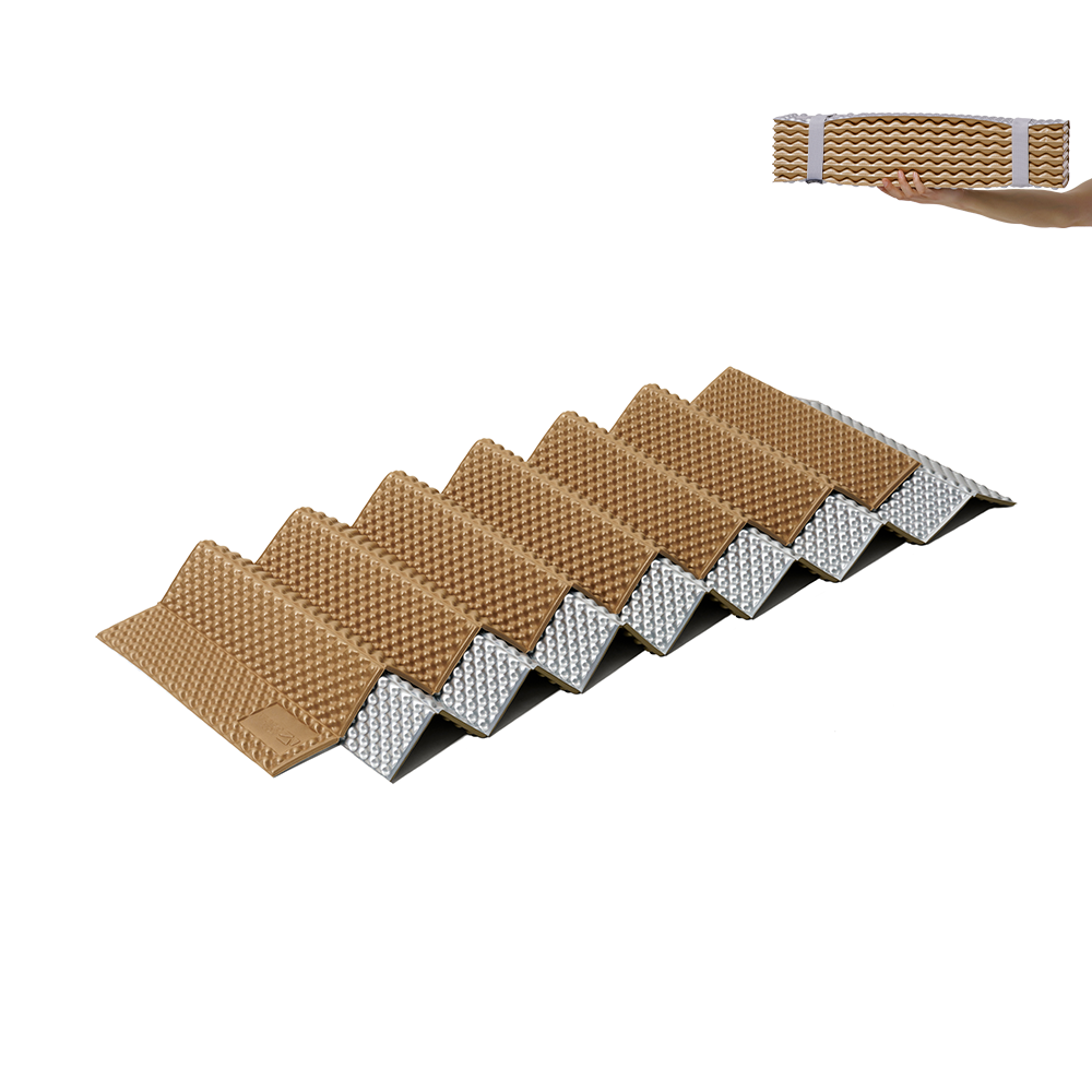 Mobi Garden, NT Egg Crate Matelas de sol isolé, Matelas de camping pliable, Tapis de sol isolé, Sable, Portable