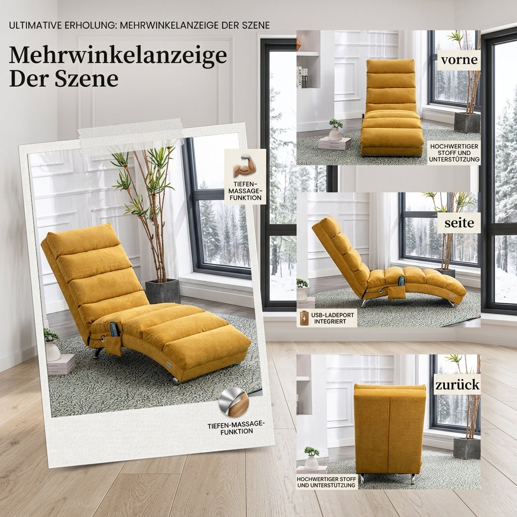URBAN MEUBLE Chaise longue de relaxation en tissu 55x162x84 cm