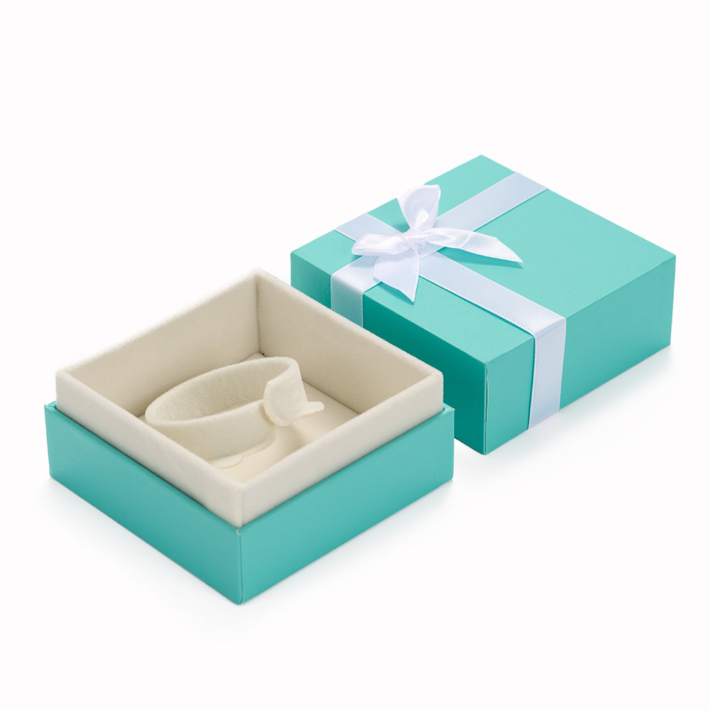Oirlv Coffret cadeau bijoux luxe Vert menthe avec nœud ruban pour bague boucle d'oreille collier bracelet