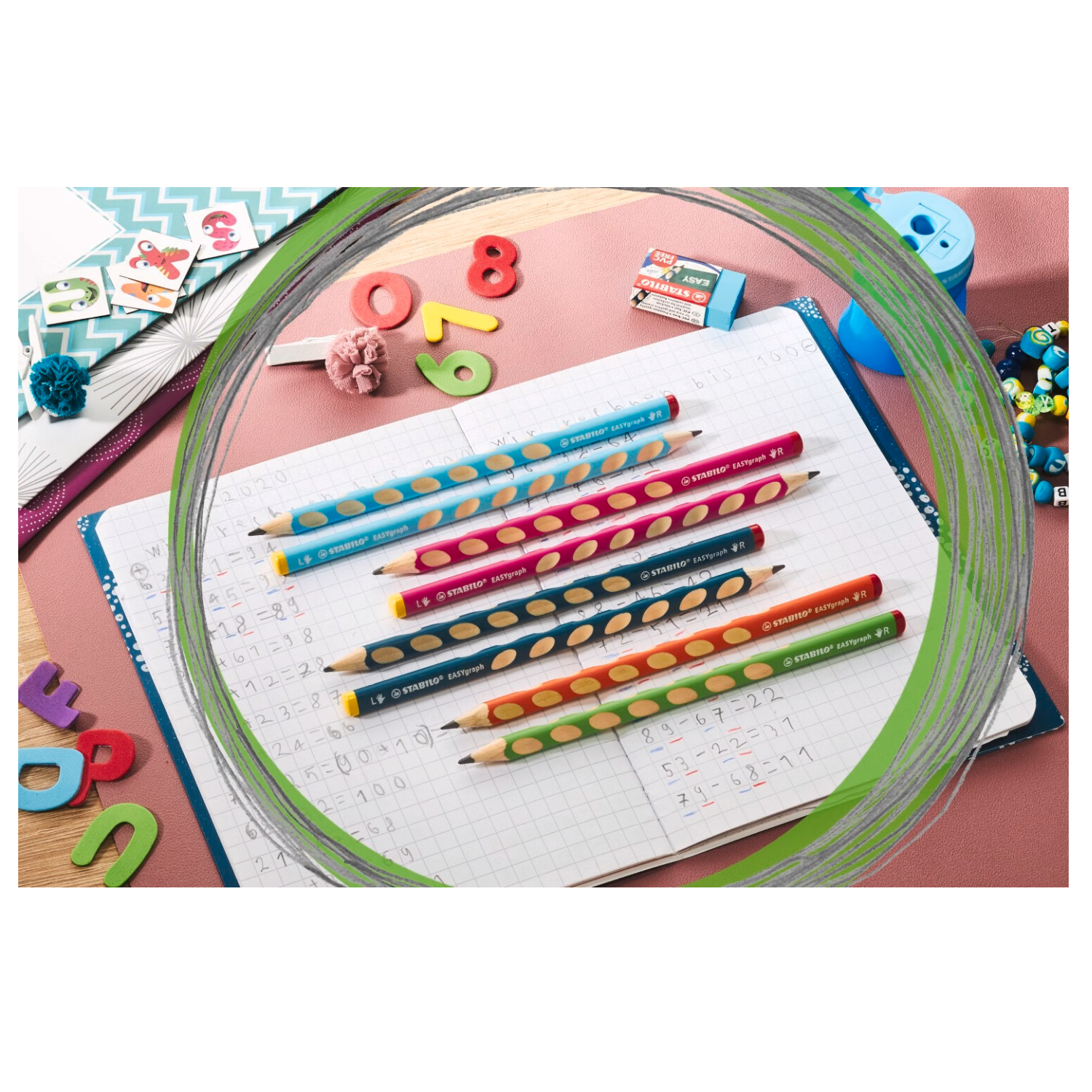 STABILO EASYgraph Lot de 6 crayons graphites ergonomique triangulaire HB