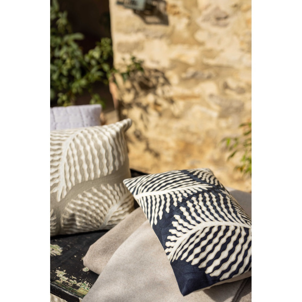 Housse de coussin brodée FLORA MARINE
