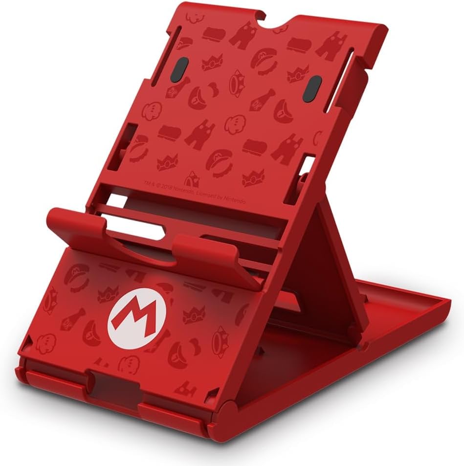 Hori Super Mario Support PlayStand pour console Nintendo Switch - Support Réglable 3 Positions - Licence officielle - Rouge