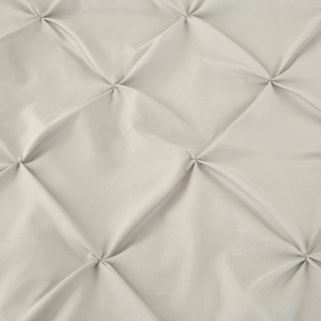Ensemble housse de couette et taies d'oreiller, coloris naturel, en lin, effet plissé, aspect filé, 140 x 200 cm + 65 x 65 cm x 1