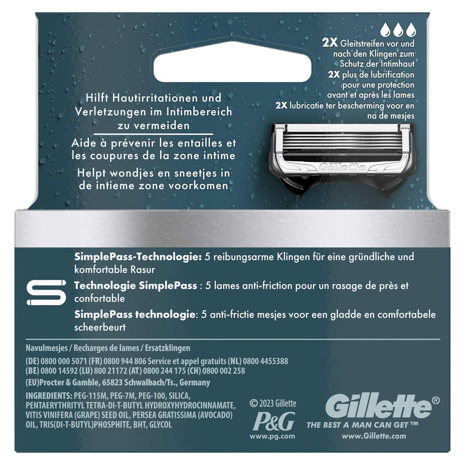 Gillette Intimate - Lames de Rasoir - Lot de 4 lames