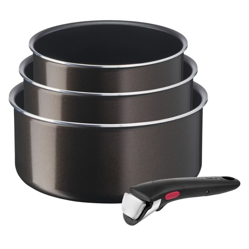 Tefal Ingenio Easy Plus, antiadhésif, casseroles 16/18/20 cm + poignée, ne convient pas à l’induction
