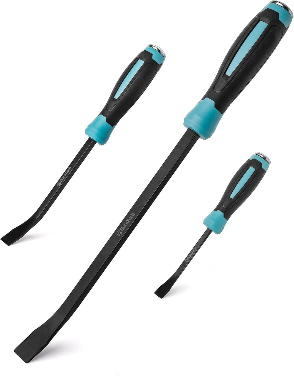 DURATECH Set de 3 barres de levage, 8", 12" et 18", Embout frappable | Finition oxyde noir, Résistance à la corrosion, Levage supplémentaire, Pour espaces étroits