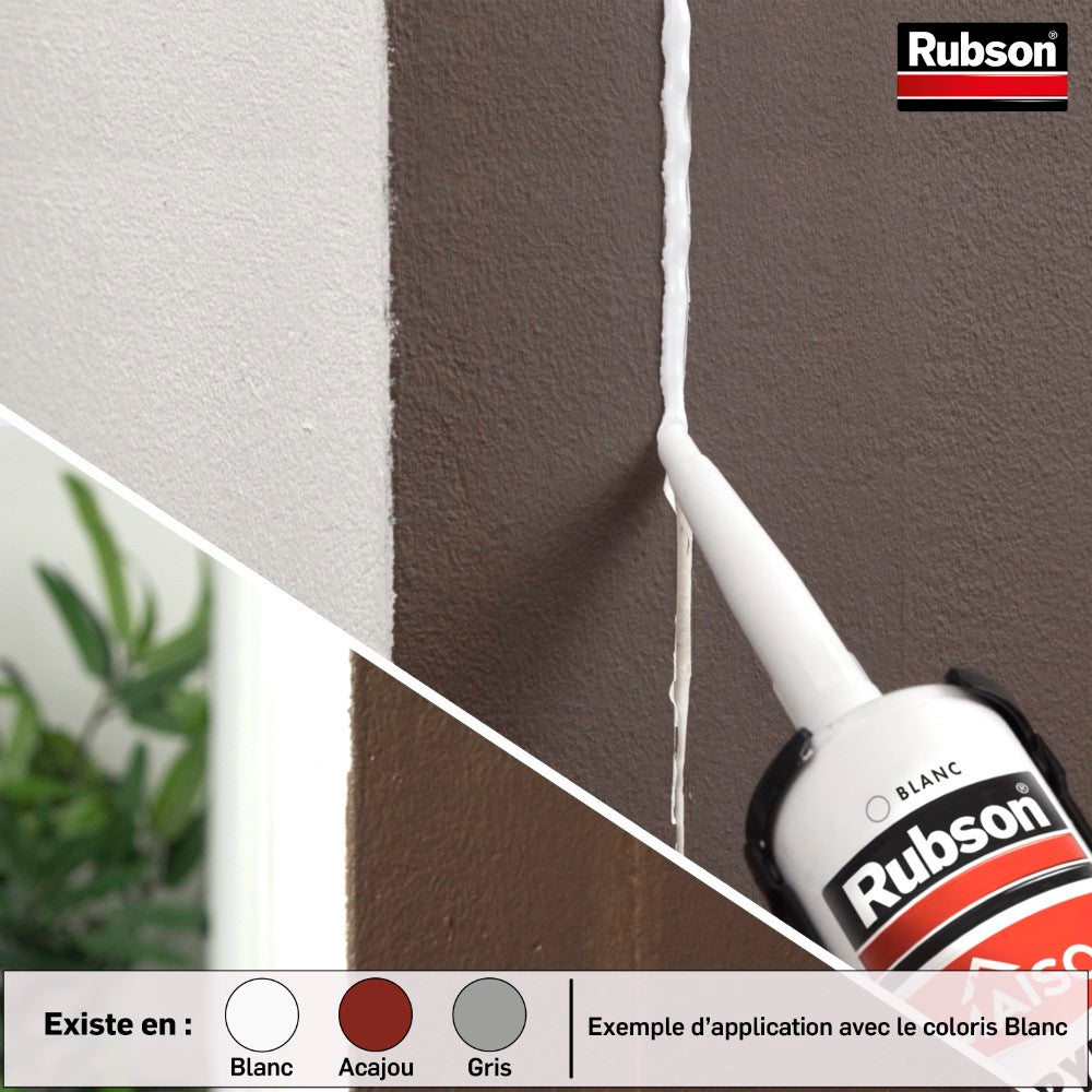 Henkel Rubson | Mastic Maison Acrylique Murs & Fenêtres Banc (cartouche de 280 ml) – Mastic acrylique pour intérieur & extérieur – Comble fissure, joint porte et fenêtre