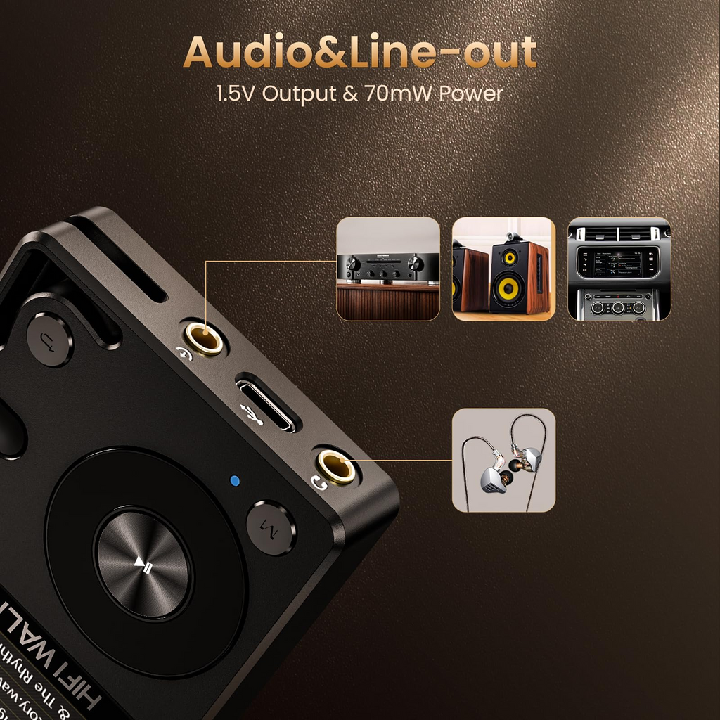 HIFI WALKER H2 Lecteur audio numérique 64 Go - Noir