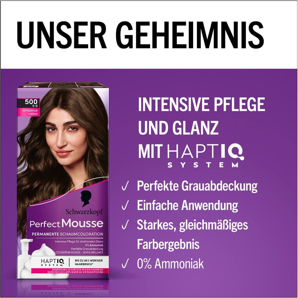 SCHWARZKOPF PERFECT MOUSSE 500 Châtain