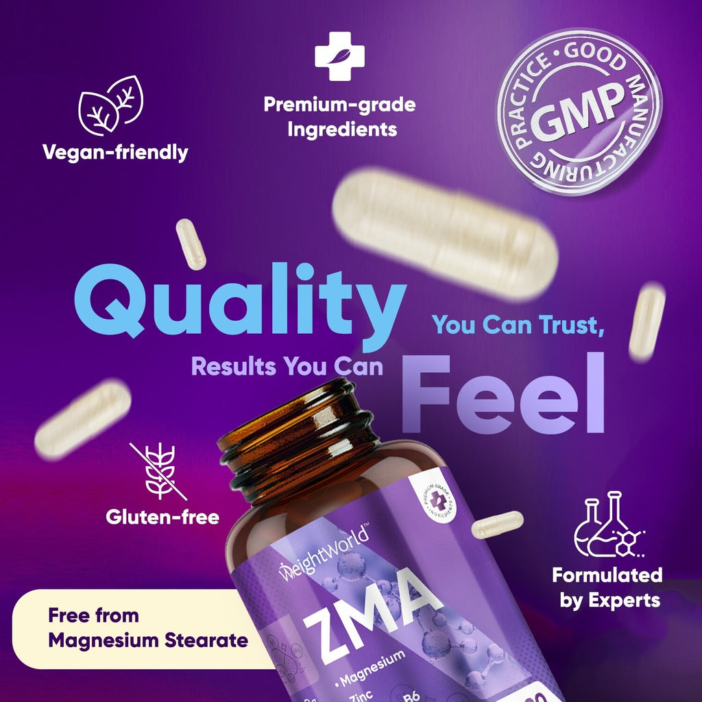 WeightWorld ZMA – Zinc, Magnésium & Vitamine B6 – 180 Capsules
