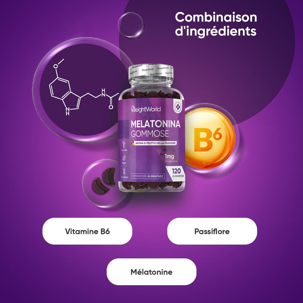 WeightWorld Gommes à la mélatonine 1 mg - 120 gommes