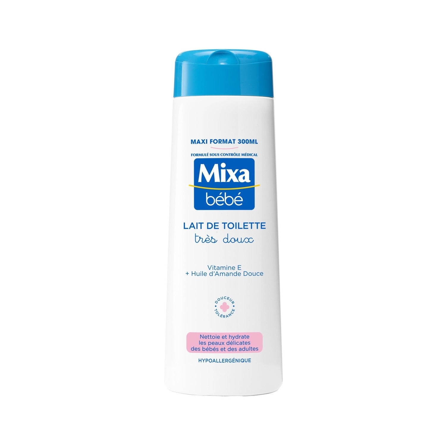 Mixa Bébé Lotion Nettoyante Très Douce, pour Peaux Sensibles, 300 ml