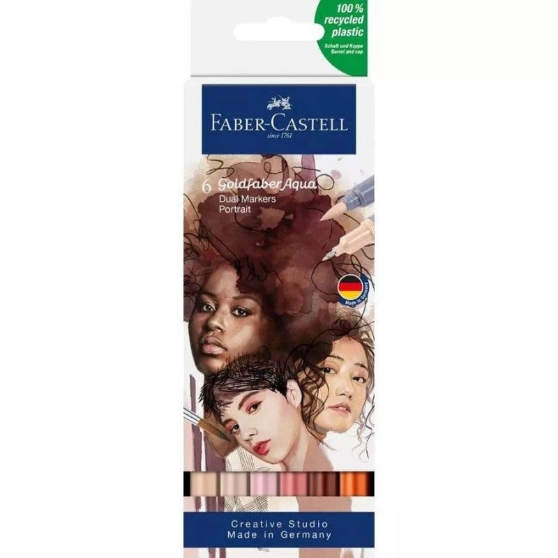 Faber-Castell Goldfaber Aqua Portrait Lot de 6 marqueurs double pointe