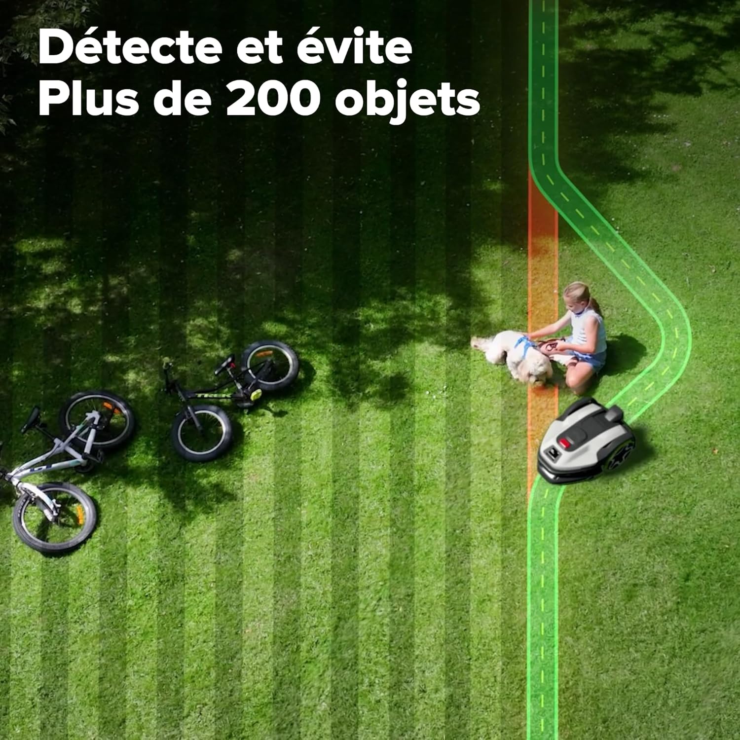 greenworks AI Mowbot C8 Robot-tondeuse sans fil sans fil périphérique, Max. 800 m², Navigation RTK, Cartographie automatique, Bordure virtuelle, Contrôle multi-zones, Extrêmement silencieux