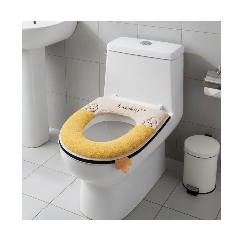 JORDAN&JUDY Lot de 2 coussins de WC en peluche avec fermeture éclair, amovibles et lavables, pour la maison, Bleu clair et jaune