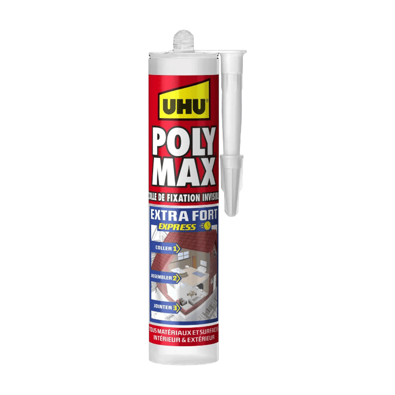 UHU POLY MAX EXTRA FORT INVISIBLE Cartouche 300g