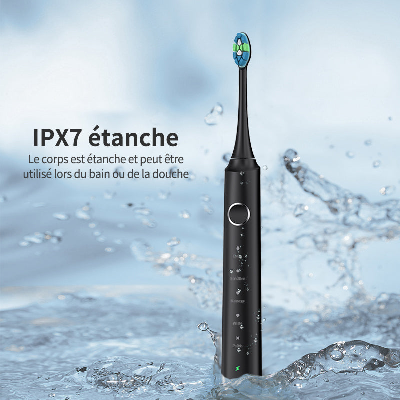 RUSHI R-C32 Brosse à dents électrique, tête de brosse sans cuivre - Noir