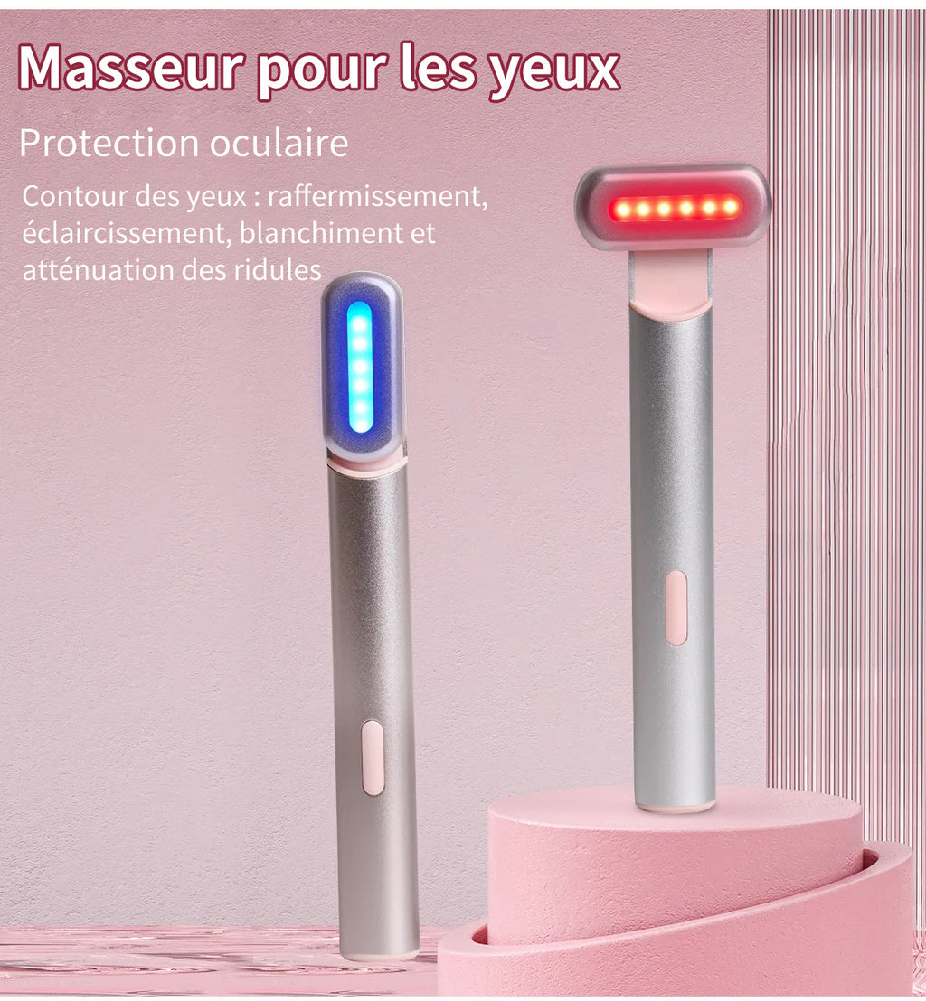 Qiweiny Appareil de soin oculaire anti-âge à baguette de massage rotative