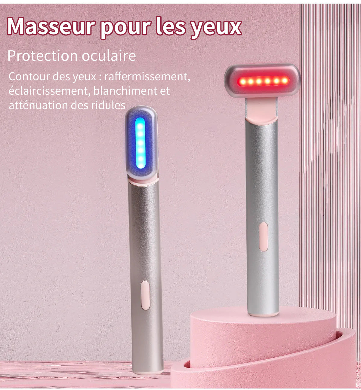 Qiweiny Appareil de soin oculaire anti-âge à baguette de massage rotative