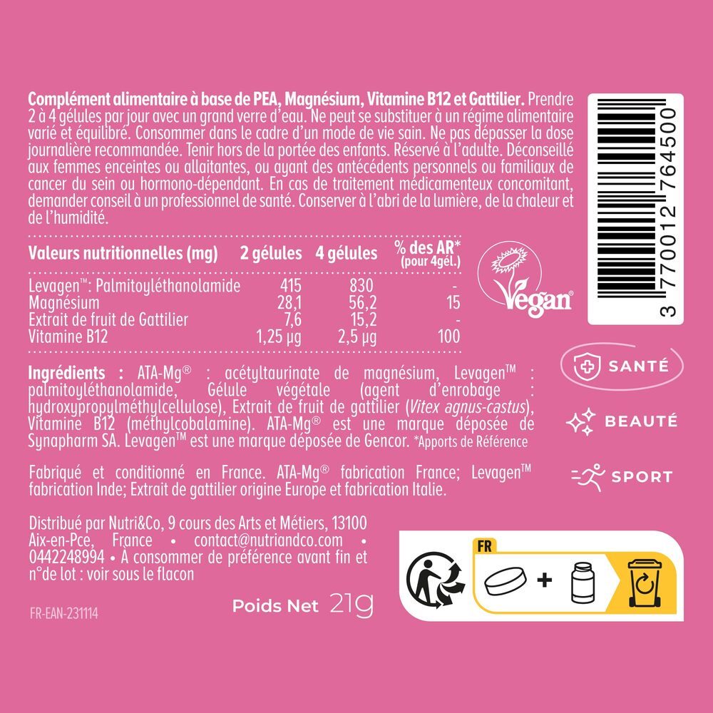 Nutri&Co Confort Menstruel - 40 gélules