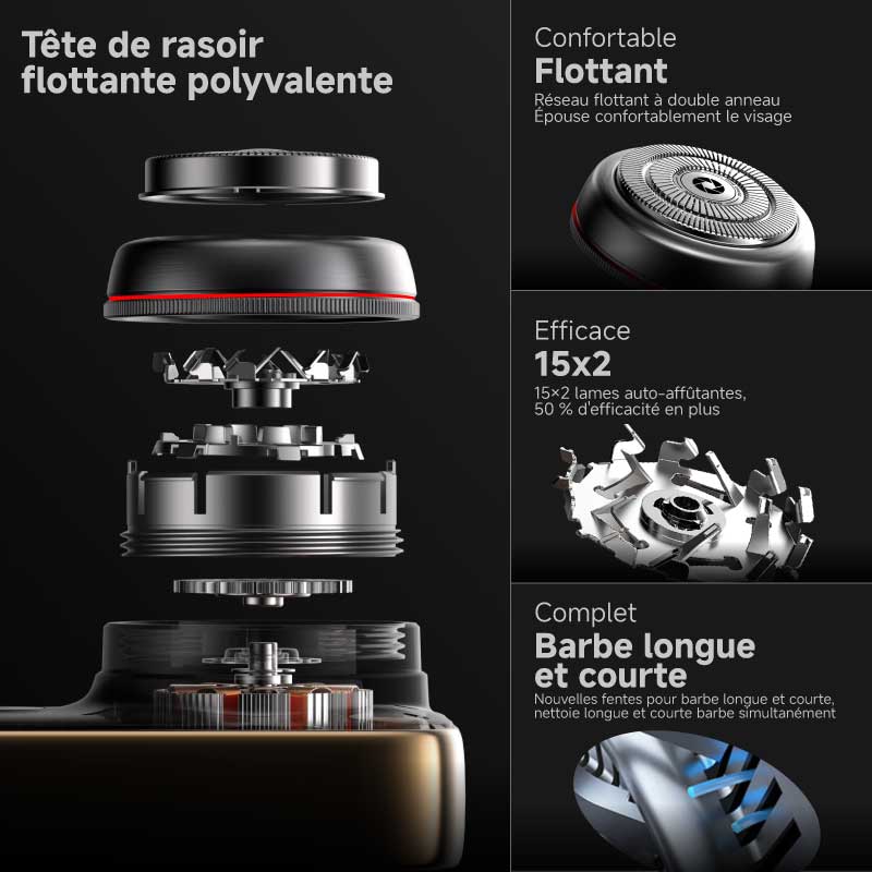 Rasoir électrique Metz Édition Deluxe Red Ring SLR, corps en alliage, portable pour voyages, totalement étanche, cadeau parfait de la Saint-Valentin pour petit-ami