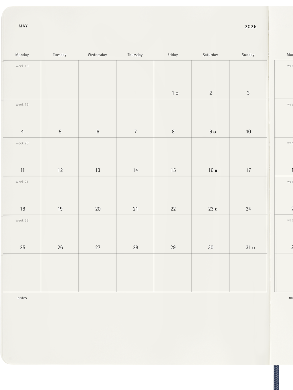 MOLESKINE Agenda semainier 12-mois format-XL souple bleu