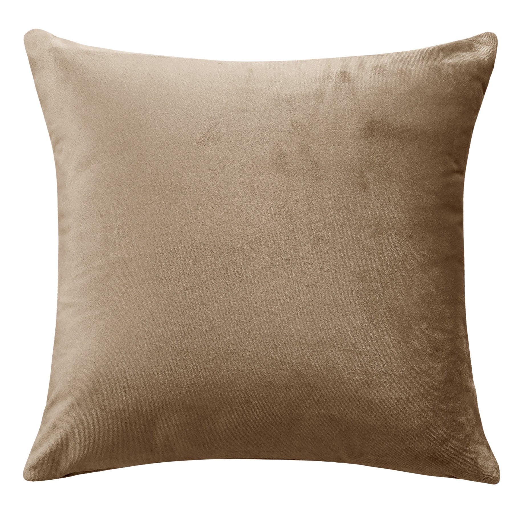 Deconovo Housse de coussin en velours néerlandais, coloris marron, 50 x 50 cm, 1 pièce